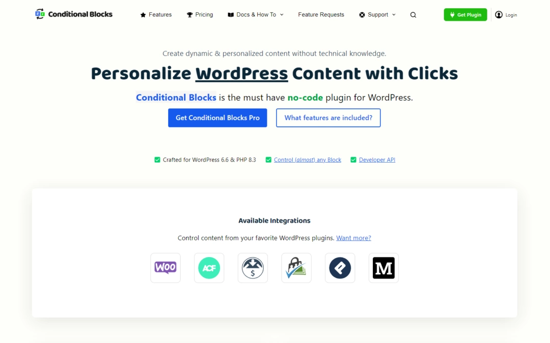 Conditional Blocks Pro Plugin Lifetime Deal For WordPress