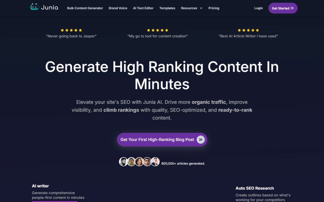 Junia AI overview – Your SEO-Optimized Writing Assistant