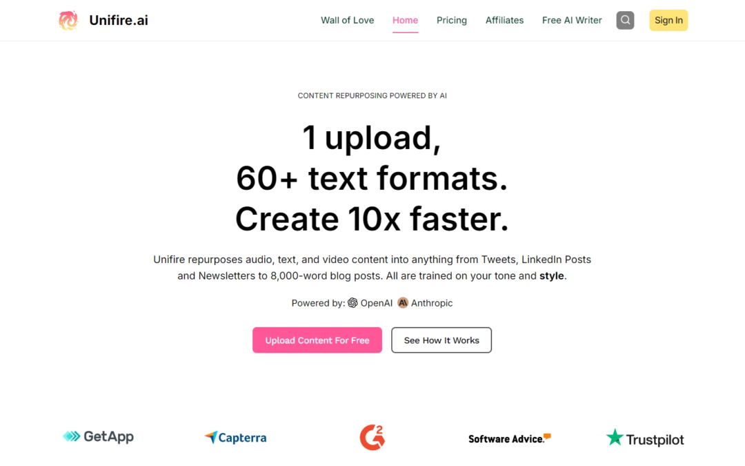 Unifire.ai Overview – Transform Your Content Creation