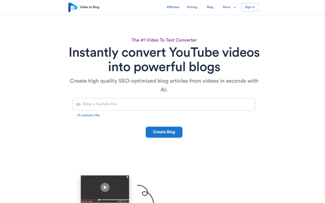 $49 Lifetime Deal Video to Blog SEO Optimized Article